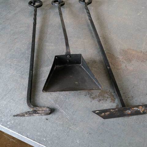 #51312 3 Piece Wall Mount Iron Fireplace Tool Set image 4