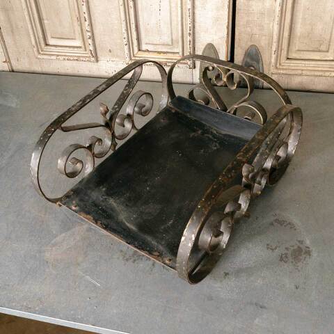 #51313 Vintage Wrought Iron Fireside Log Holder image 7