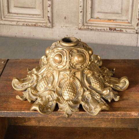 #51337 Ornate Heavy Brass Chandelier Light Canopy image 4