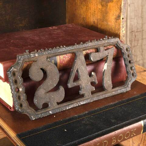 #51475 Antique Cast Iron 247 House Address Plaque image 4