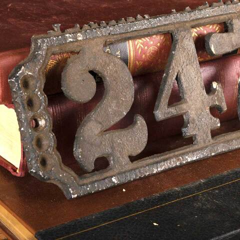 #51475 Antique Cast Iron 247 House Address Plaque image 5