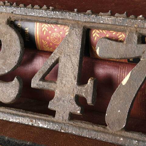 #51475 Antique Cast Iron 247 House Address Plaque image 6