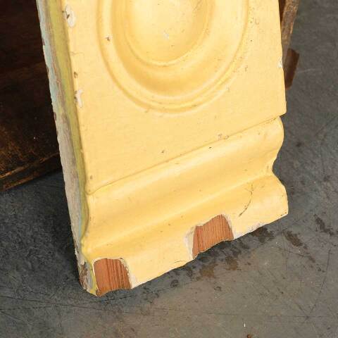 #51601 Antique Painted Wood Rosette Trim Block image 2