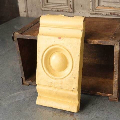 #51601 Antique Painted Wood Rosette Trim Block image 4