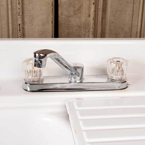 #51634 Vintage Porcelain Enameled Kitchen Sink image 5