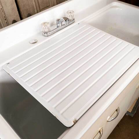 #51634 Vintage Porcelain Enameled Kitchen Sink image 6