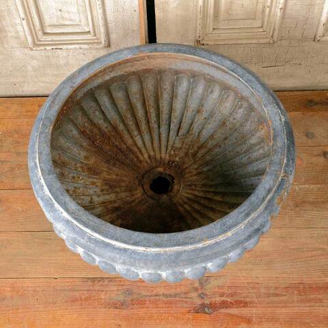 #51668 Salvaged Cast Iron Garden Urn Planter image 6