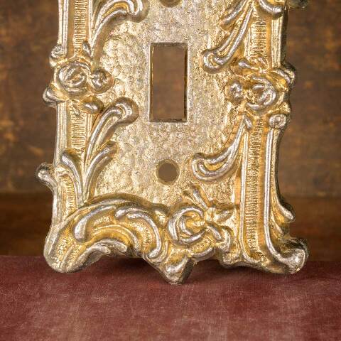 #51711 Vintage Ornate Brass Light Switch Cover Plate image 4