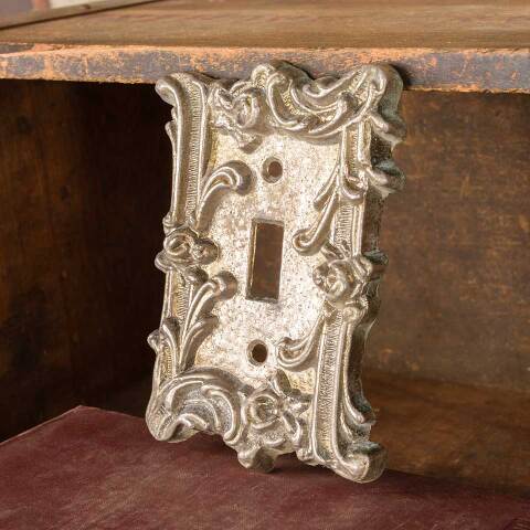 #51711 Vintage Ornate Brass Light Switch Cover Plate image 7