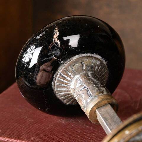 #51742 Antique Porcelain & Brass Door Hardware Set image 6