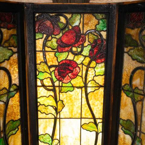 #51762 Salvaged Antique Stained Glass Window Set image 2