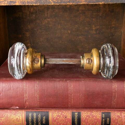 #51968 Antique 2" Round Glass Doorknobs Hardware image 3