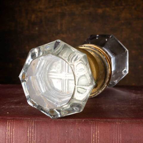 #51972 Antique Glass Doorknobs with Tapered Shank image 5