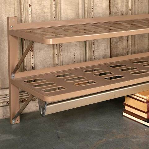 #52110 Vintage Metal Wall Shelf Coat & Hat Rack image 3