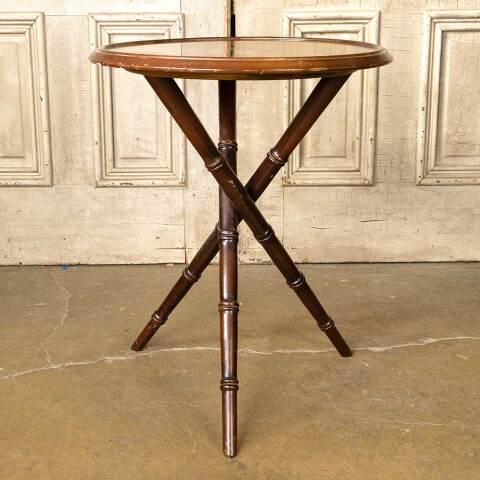 #52120 Vintage 3 Legged Round Wood End Table image 2