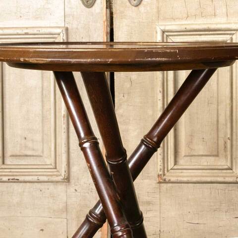 #52120 Vintage 3 Legged Round Wood End Table image 4