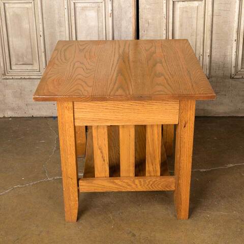 #52146 24x22 Salvaged Solid Oak Wood End Table image 8