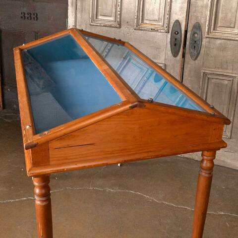 #52228 Antique Slant Top Glass Display Cabinet image 4