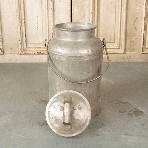 #52273 Antique Galvanized Metal Milk Jug Can image 4