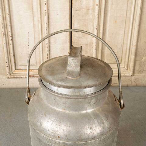 #52273 Antique Galvanized Metal Milk Jug Can image 8