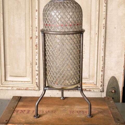 #52296 Antique Seltzer Bottle & Metal Stand image 3