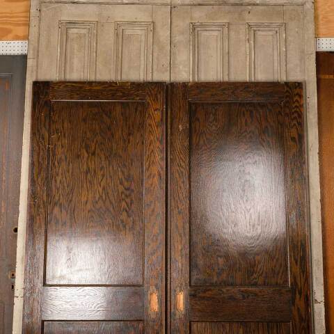 #52446 65x84 Antique Oak 2 Panel Pocket Doors image 6