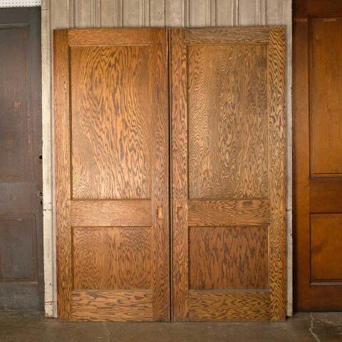 #52447 65x84 Antique Oak 2 Panel Pocket Doors image 5