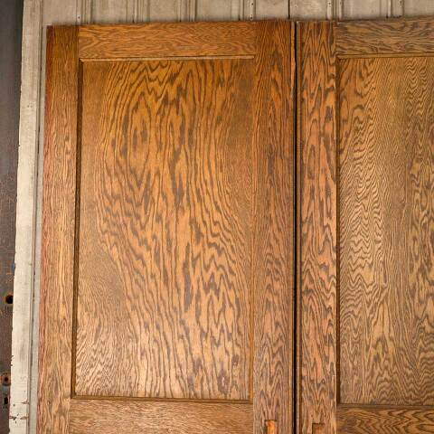 #52447 65x84 Antique Oak 2 Panel Pocket Doors image 6
