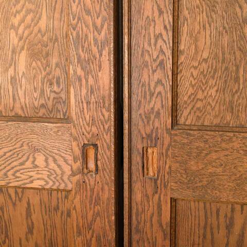 #52447 65x84 Antique Oak 2 Panel Pocket Doors image 4