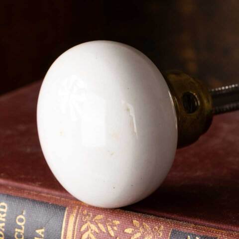 #52478 Antique Petite White Porcelain Doorknobs image 4