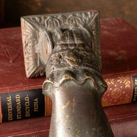 #52485 Antique Cast Brass Hand Door Knocker image 3