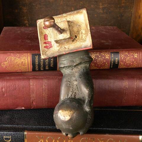 #52485 Antique Cast Brass Hand Door Knocker image 8