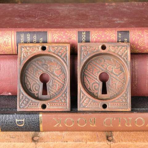 #52488 Antique Victorian Pocket Door Hardware Pulls image 2