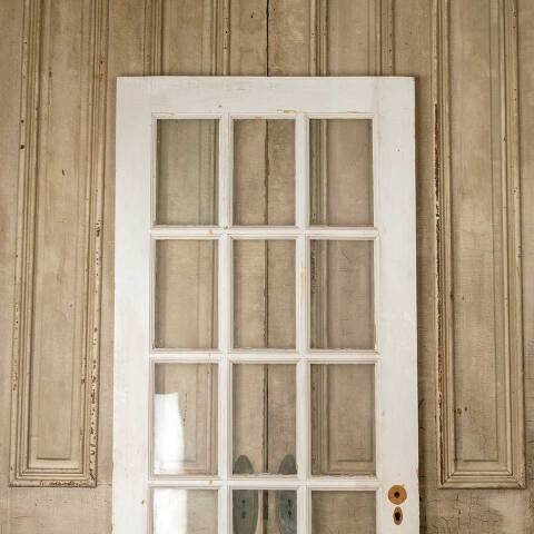 #52524 34x81 Salvaged Antique 15 Lite French Door image 2