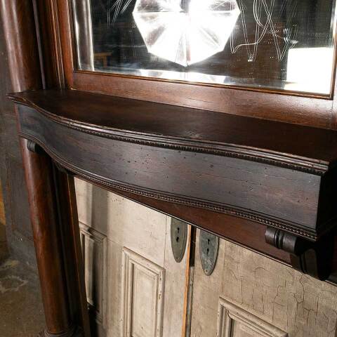 #52605 59x80 Salvaged Antique Oak Fireplace Mantel image 7