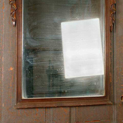 #52626 Antique Ornate Wood Framed Wall Mirror image 3