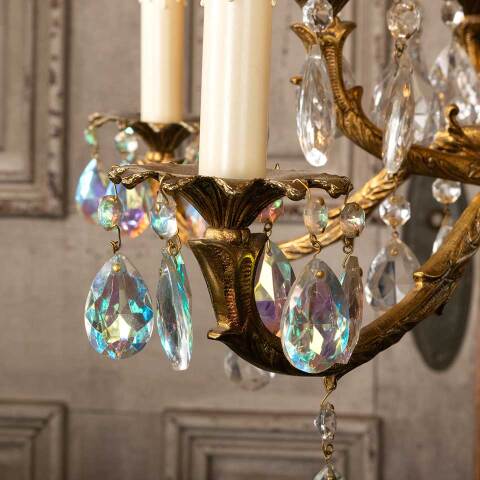 #52632 Antique 10 Bulb Chandelier Light Fixture image 3