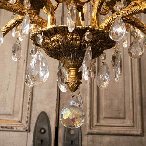 #52632 Antique 10 Bulb Chandelier Light Fixture image 4