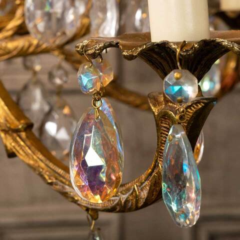 #52632 Antique 10 Bulb Chandelier Light Fixture image 7