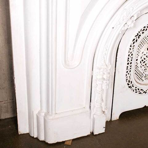 #52638 Antique Cast Iron Fireplace Mantel & Cover image 3