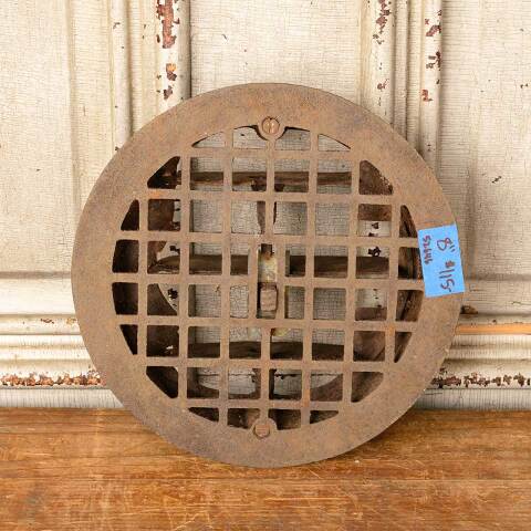 #52646 Salvaged Antique Round Cast Iron Heat Grate image 2