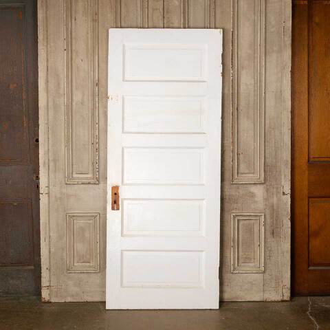 #52655 32x79 Salvaged 5 Panel Interior Wood Door image 6