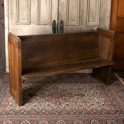 #52686 Salvaged Antique Oak Church Pew Bench image 3