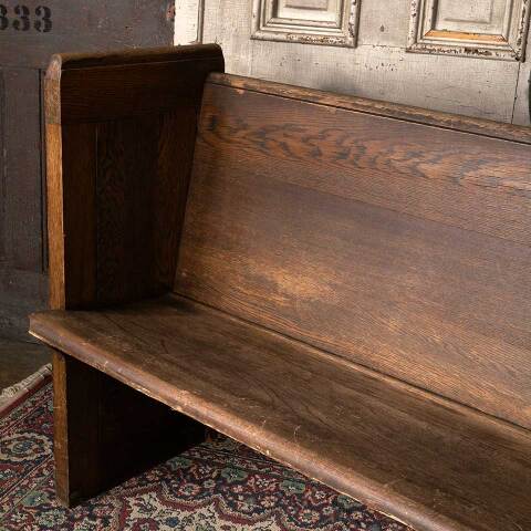 #52686 Salvaged Antique Oak Church Pew Bench image 5