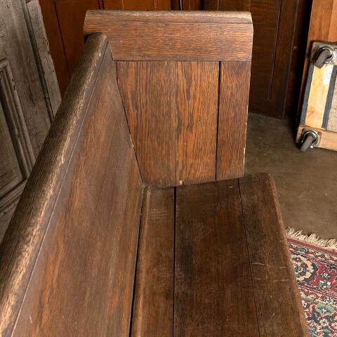 #52686 Salvaged Antique Oak Church Pew Bench image 8