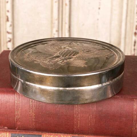 #52707 Vintage Silver Plate Eagle Trinket Box image 4