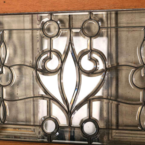 #52728 37x25 Antique Leaded Beveled Glass Window image 2
