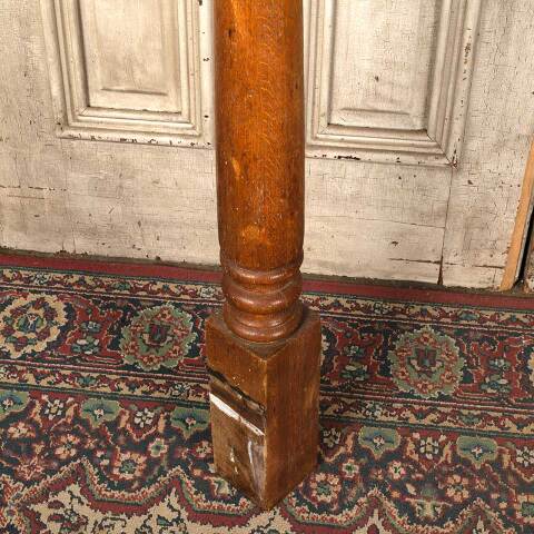 #52741 Salvaged Antique Oak Staircase Newel Post image 6