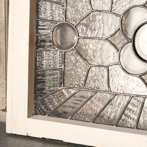 #52812 32x22 Antique Leaded Glass Window Sash image 4