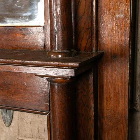 #52824 60x78 Antique Oak Fireplace Mantel w/ Mirror image 6